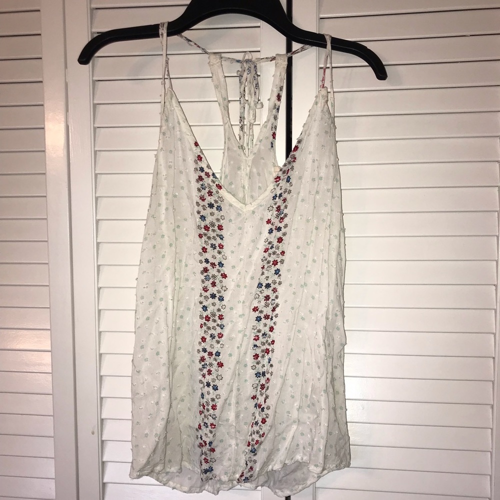 White & floral tank